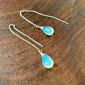 Moonstone Briolette Threader Earrings